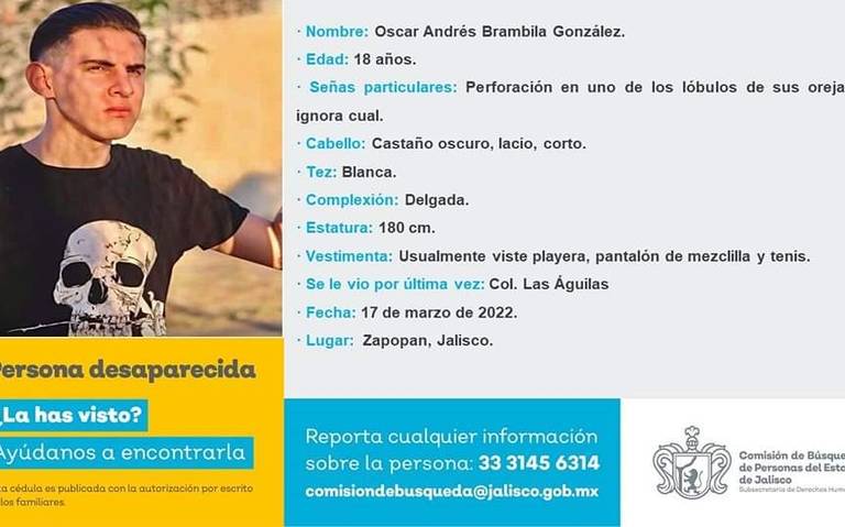 noticias Buscan a Óscar Andrés, desaparecido en Las Águilas - El Occidental  | Noticias Locales, Policiacas, sobre México, Guadalajara y el Mundo