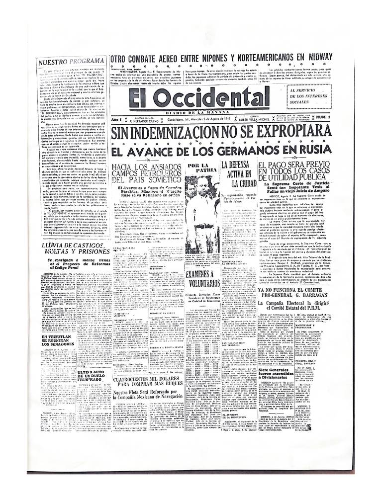 Agosto de 1942: Nace El Occidental, una nueva apuesta periodística - El  Occidental | Noticias Locales, Policiacas, sobre México, Guadalajara y el  Mundo