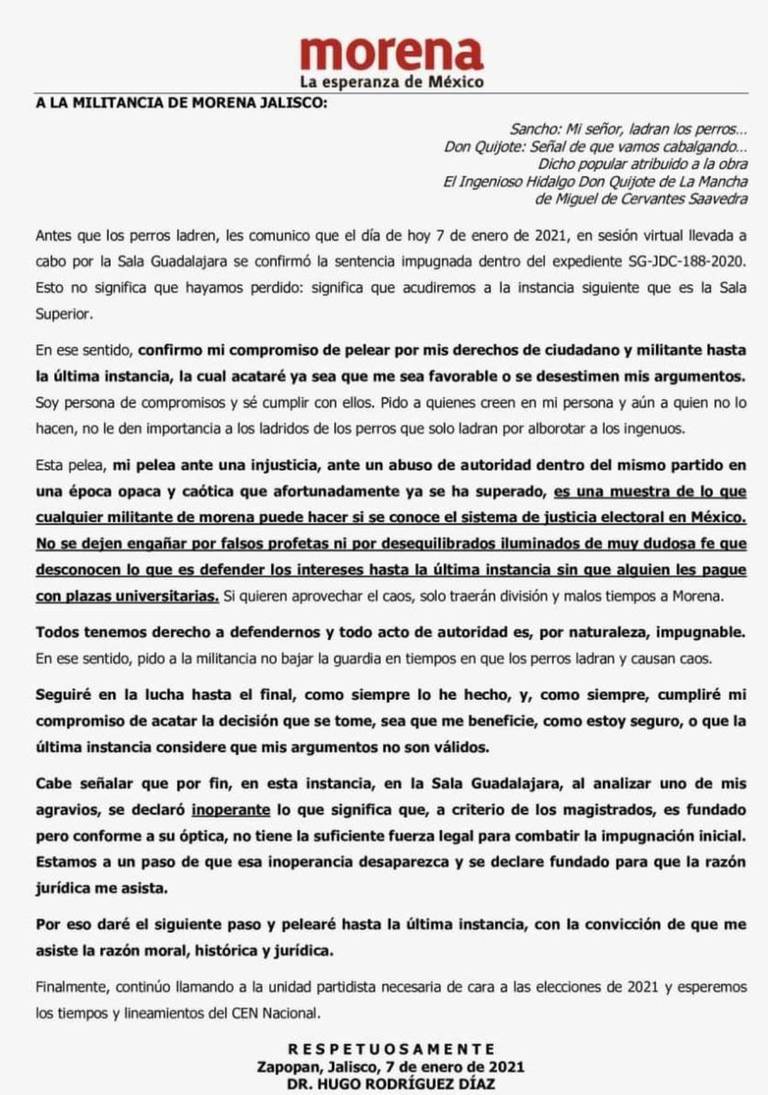 Noticias Resolución del TEPJF deja sin efecto el nombramiento de Hugo  Rodríguez como presidente de Morena en Jalisco - El Occidental | Noticias  Locales, Policiacas, sobre México, Guadalajara y el Mundo